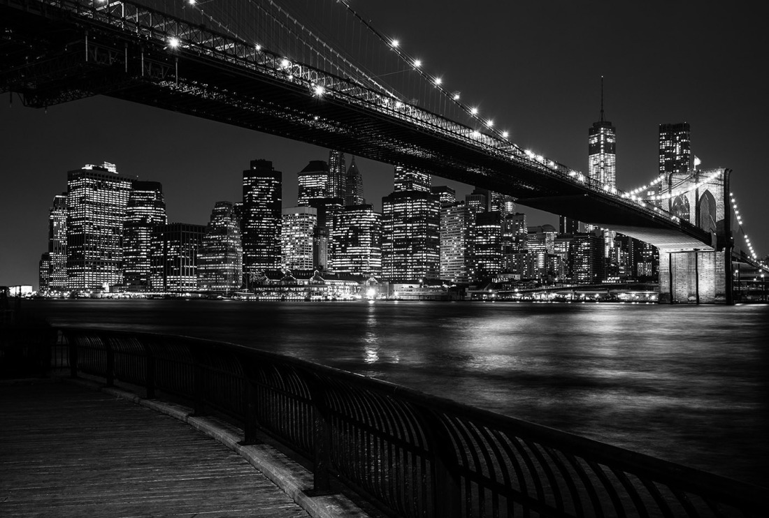 Fototapete New York USA Schwarz Weiss Effekt 