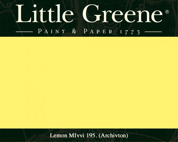 Englische Farbe von Little Greene Lemon Mivvi 195 - Hochwertige Farbe gestrichen an der Wand