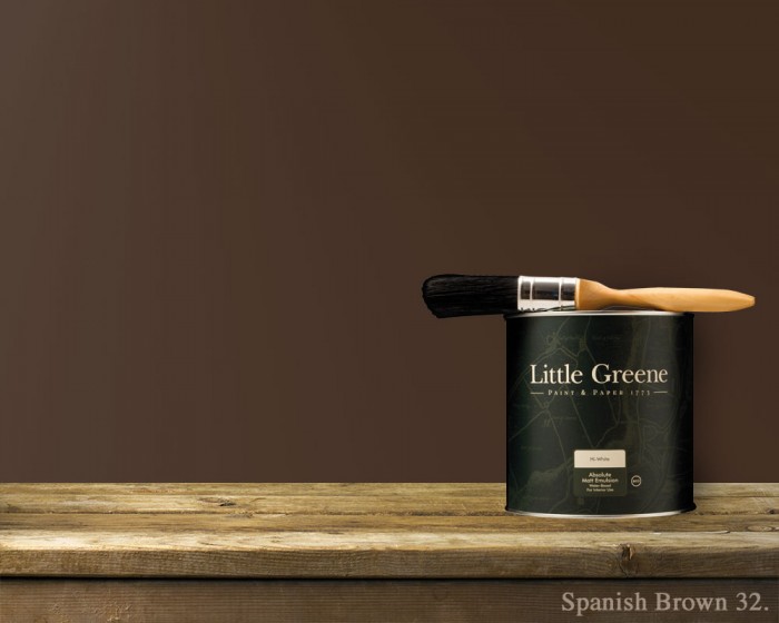 Englische Farbe von Little Greene Spanish Brown 32 - Hochwertige Farbe gestrichen an der Wand