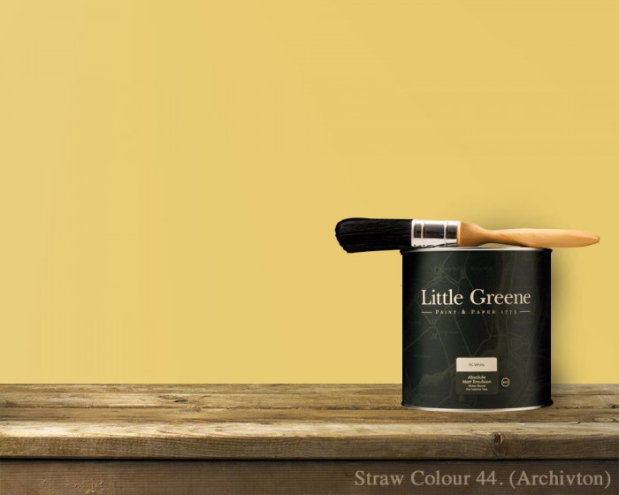 Englische Farbe von Little Greene Straw Colour 44 - Hochwertige Farbe gestrichen an der Wand
