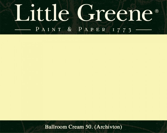 Englische Farbe von Little Greene Ballroom Cream 50 - Hochwertige Farbe gestrichen an der Wand