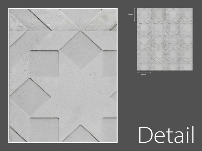 Detailansicht der Betontapete NLXL NDE-02 Moulded Star Wallpaper von Nada Debs