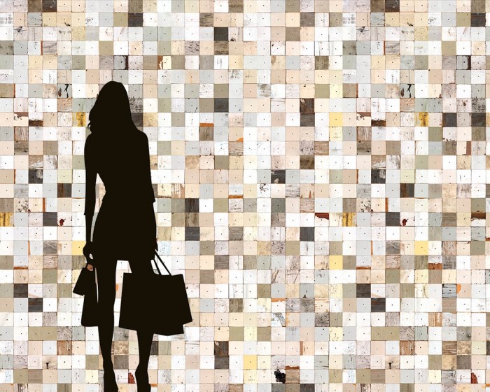 Flächenansicht der NLXL Tapete PHE-16 Scrapwood von Piet Hein Eek.