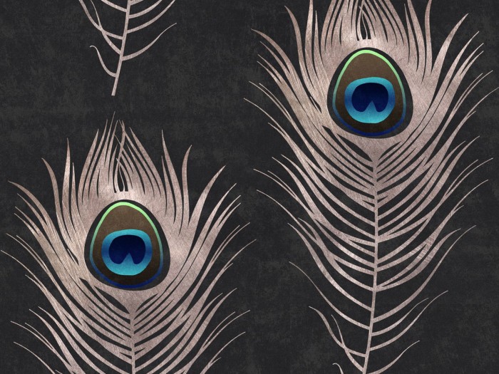 Detailansicht der Selected Walls Tapete Kanha Feathers Wallpaper Col. 01