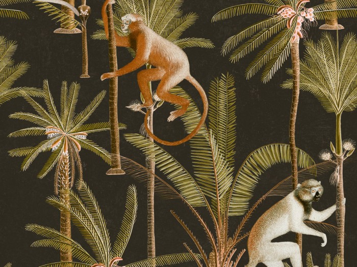 Detailansicht der Selected Walls Tapete Bridgetown Monkeys Wallpaper Col. 01