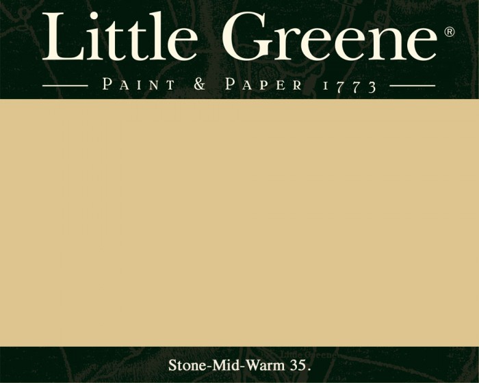 Englische Farbe von Little Greene Stone Mid Warm 35 - Hochwertige Farbe gestrichen an der Wand