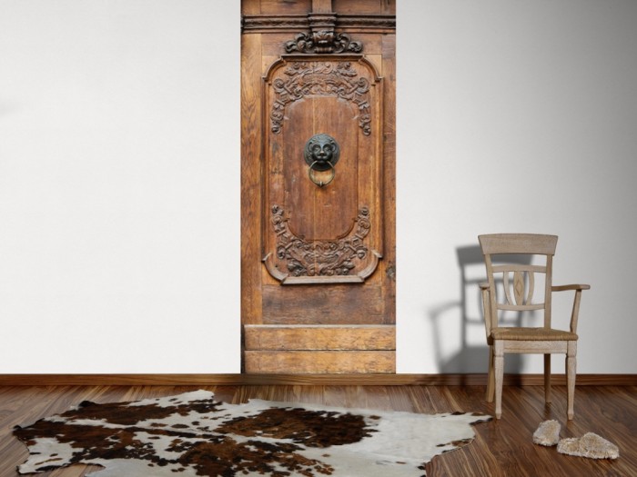 Ein Foto von dem 3D Fotopanel Klassische Holzvertäfelung aus Eiche tapeziert an der Wand. Bestelle Deine Bildtapete online.