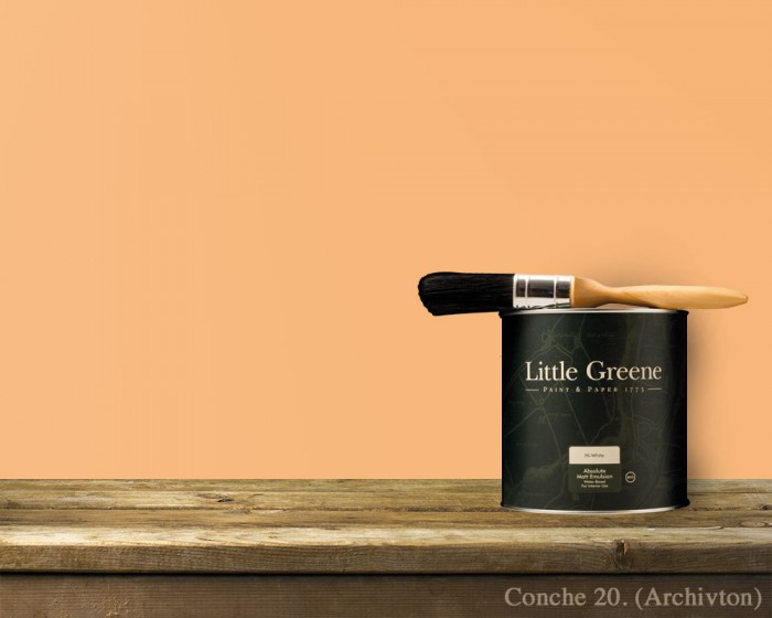 Englische Farbe von Little Greene Conche 20 - Hochwertige Farbe gestrichen an der Wand