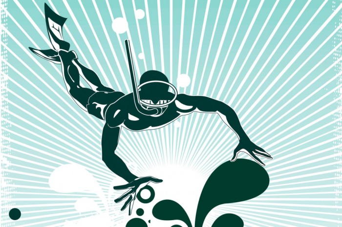 Die Design-Fototapete Taucher, Artwork, eine Vlies-Fototapete bei Livingwalls Cologne online kaufen. Die Design-Fototapete Taucher, Artwork ist eine Fototapete auf Maß.