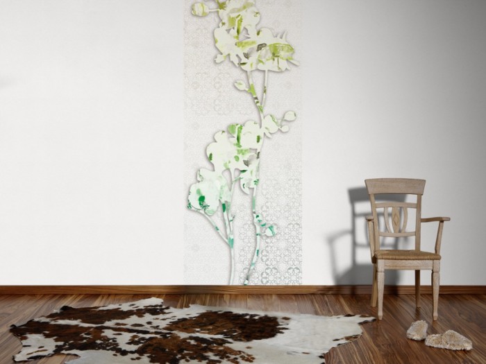 Ein Foto von dem Design-Fotopanel Abstrakte Blüten, Artwork tapeziert an der Wand. Bestelle Deine Bildtapete online.