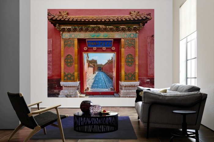 Die Fototapete Verbotene Stadt, Peking in China als große Bildtapete im Wohnzimmer. Als Bildtapete ist die Fototapete Verbotene Stadt, Peking in China ein besonderes Highlight auf Vliestapete.