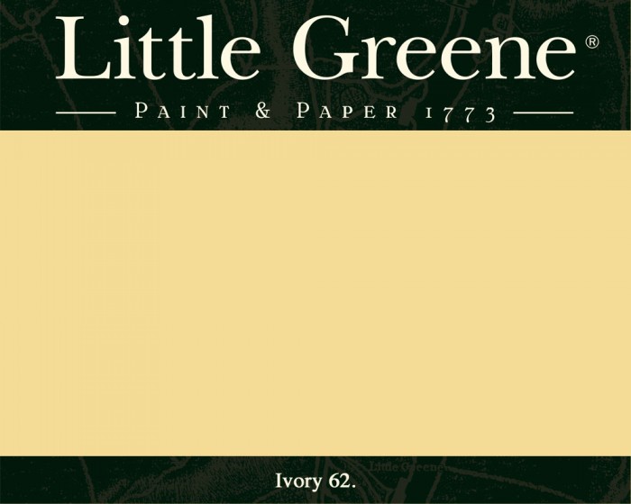 Englische Farbe von Little Greene Ivory 62 - Hochwertige Farbe gestrichen an der Wand