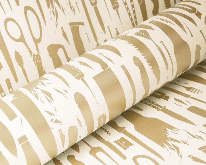 Eine Detailaufnahme der Flavour Paper Tapete FP1101 Sharp Descent in der Farbe Harvest - Die Farben und Effekte der Flavour Paper Tapete FP1101 sind gut zu erkennen