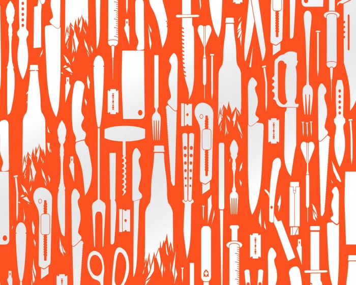 Ansicht der Flavour Paper Tapete FP1103 Sharp Descent in der Farbe Blaze - Flavour Paper Tapete FP1103 einfach online bestellen