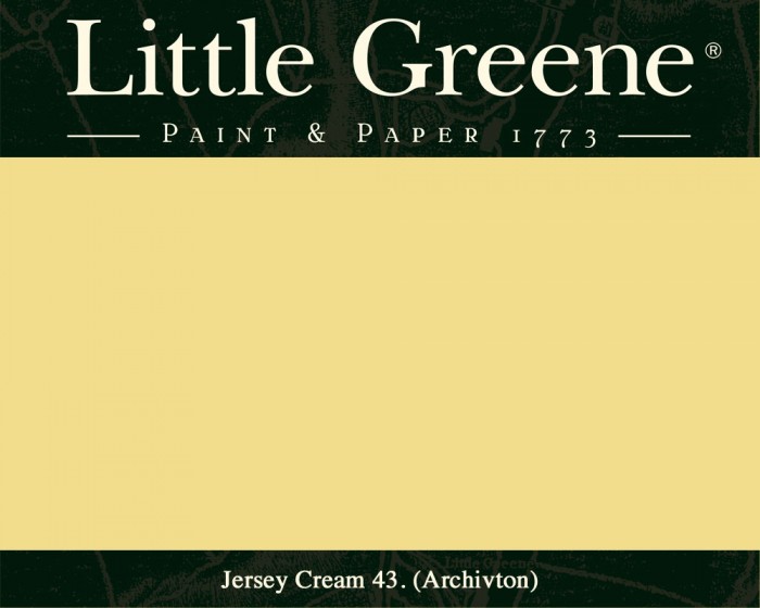 Englische Farbe von Little Greene Jersey Cream 43 - Hochwertige Farbe gestrichen an der Wand