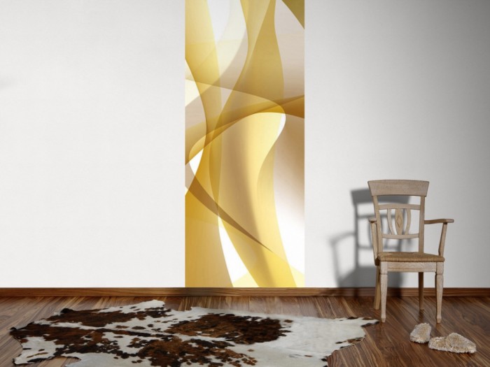 Ein Foto von dem 3D-Design-Fotopanel Plastische Formen Gold, Artwork tapeziert an der Wand. Bestelle Deine Bildtapete online.