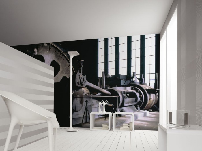 3D-Fototapete Alte Dampfmaschine