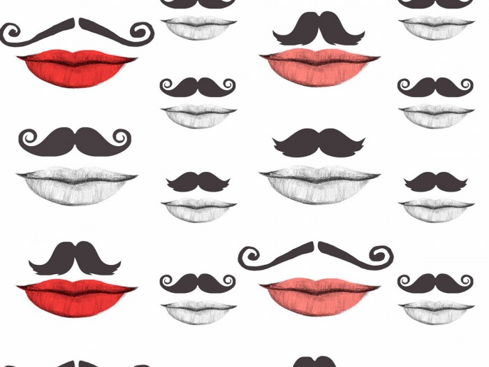 Detailansicht der Selected Walls Tapete Paris Lips Wallpaper Col. 01