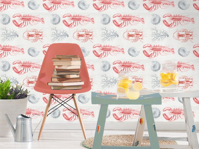 Raumansicht der Selected Walls Tapete Brest Lobster Wallpaper Col. 02