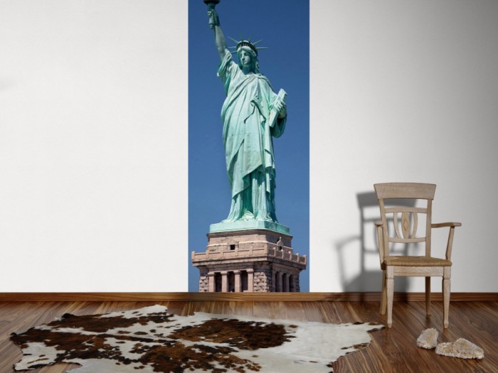 Ein Foto von dem 3D-Fotopanel Freiheitsstatue, New York USA tapeziert an der Wand. Bestelle Deine Bildtapete online.