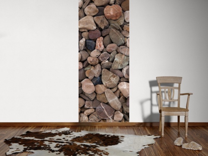 Ein Foto von dem 3D-Fotopanel Steine im Wasser tapeziert an der Wand. Bestelle Deine Bildtapete online.