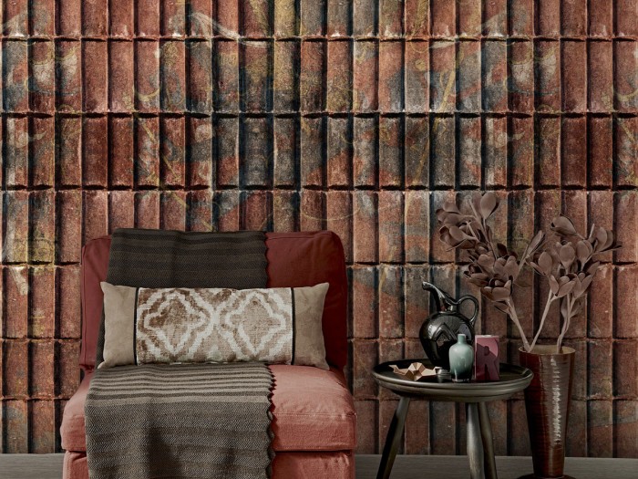 Raumansicht der Selected Walls Tapete Shannan Chakrasamvara Bricks Wallpaper Col. 01