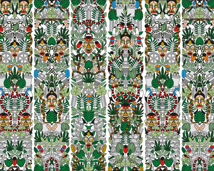 Flächenansicht der NLXL Tapete JOB-05 Archives von Studio Job.