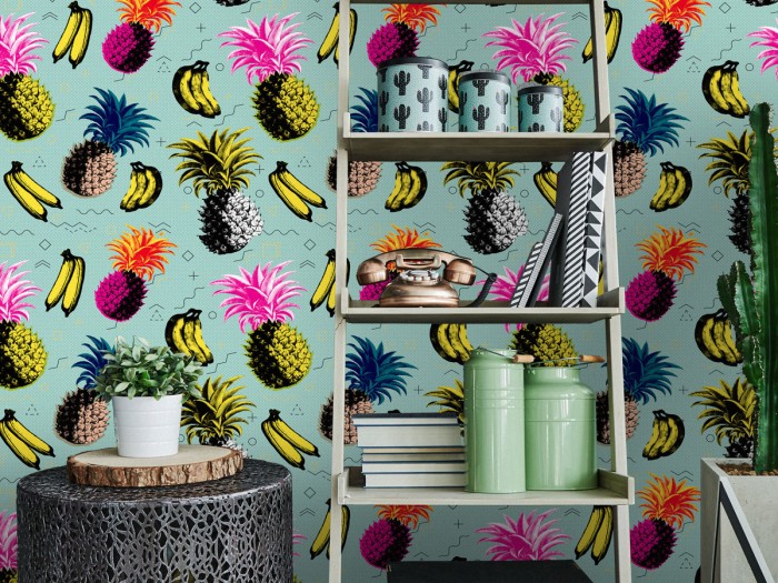 Raumansicht der Selected Walls Tapete Manhattan Fruits Wallpaper Col. 02