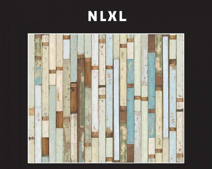 Flächenansicht der NLXL Tapete PHE-03 Scrapwood von Piet Hein Eek.
