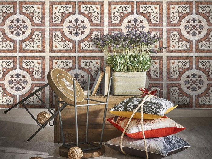 Detailansicht der Selected Walls Tapete Rome Mosaic Tiles Wallpaper Col. 01
