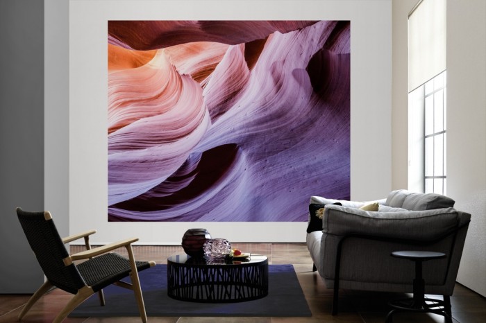 Die Fototapete Lower Antelope Canyon, Arizona USA als große Bildtapete im Wohnzimmer. Als Bildtapete ist die Fototapete Lower Antelope Canyon, Arizona USA ein besonderes Highlight auf Vliestapete.