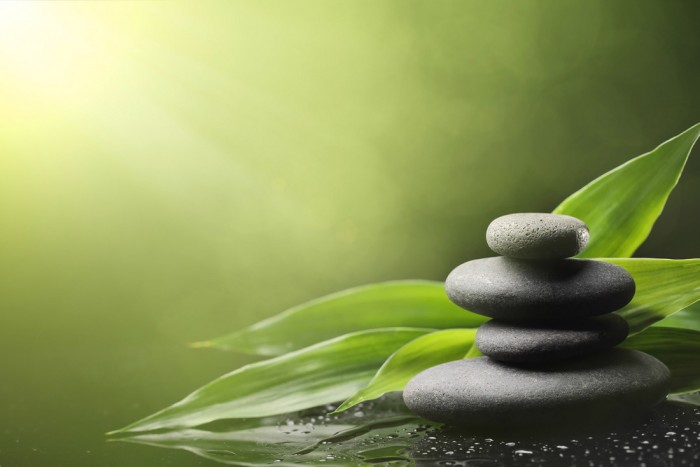 Die Fototapete Wellness, Wellness-Steine mit grünen Blättern, eine Vlies-Fototapete bei Livingwalls Cologne online kaufen. Die Fototapete Wellness, Wellness-Steine mit grünen Blättern ist eine Fototapete auf Maß.