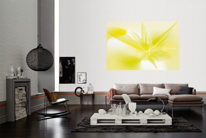 Die Design-Fototapete 3D-Geometrie plastische Formen Grün als Wandbild im Wohnzimmer. Die Vlies-Design-Fototapete 3D-Geometrie plastische Formen Grün verschönert als Wandbild Deine Wand.