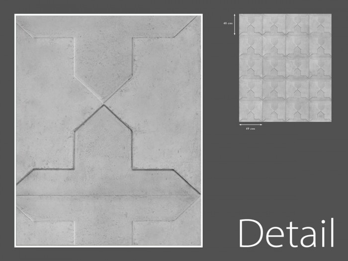 Detailansicht der Betontapete NLXL NDE-03 Moulded Cross Wallpaper von Nada Debs