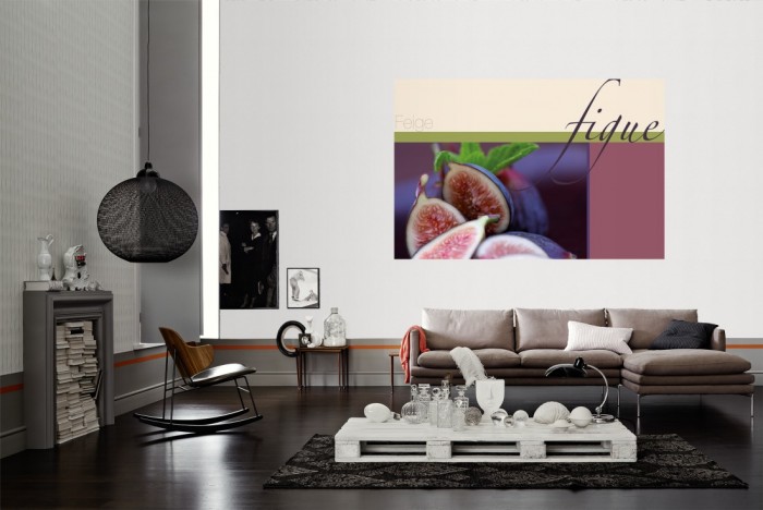 Die Design-Fototapete Feigen, Artwork als Wandbild im Wohnzimmer. Die Vlies-Design-Fototapete Feigen, Artwork verschönert als Wandbild Deine Wand.