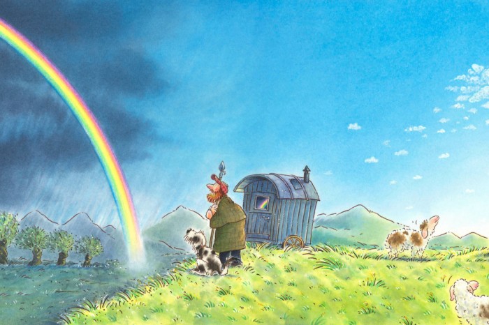 Die Fototapete Regenbogen in der Landschaft, eine Vlies-Fototapete bei Livingwalls Cologne online kaufen. Die Fototapete Regenbogen in der Landschaft ist eine Fototapete auf Maß.