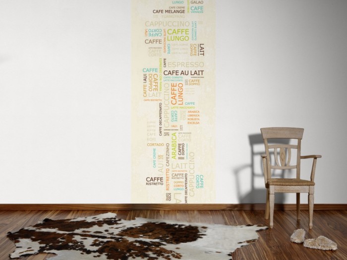 Ein Foto von dem Design-Fotopanel Besteck in Weiß, Artwork tapeziert an der Wand. Bestelle Deine Bildtapete online.