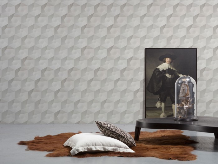 Raumfoto der Designtapete NLXL VOS-01 Hexa Ceramics Wallpaper von Studio Roderick Vos