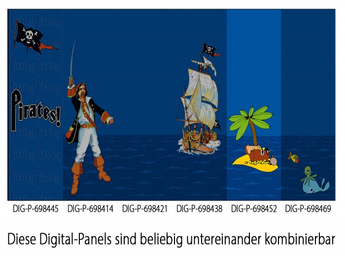 Das Panel ist Bestandteil des Gesamtmotives Piraten auf See, ist aber auch einzeln einsetzbar.