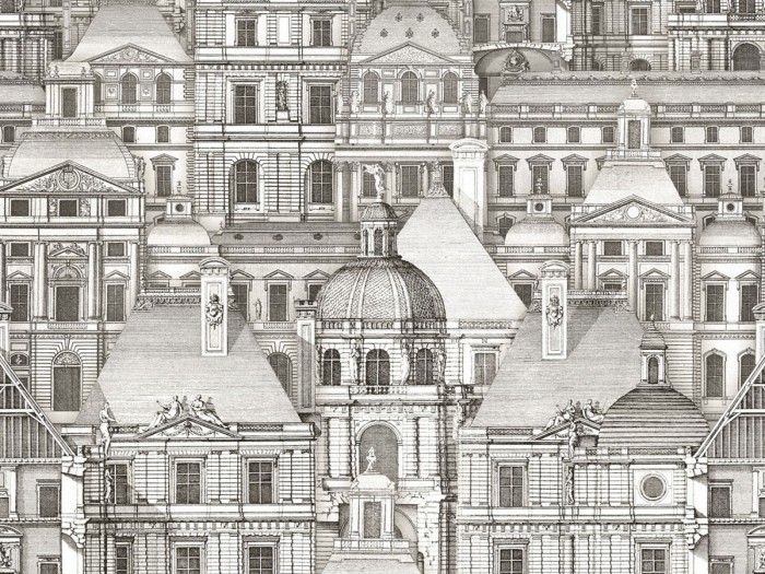 Detailansicht der Selected Walls Tapete Paris Sketches Wallpaper Col. 01