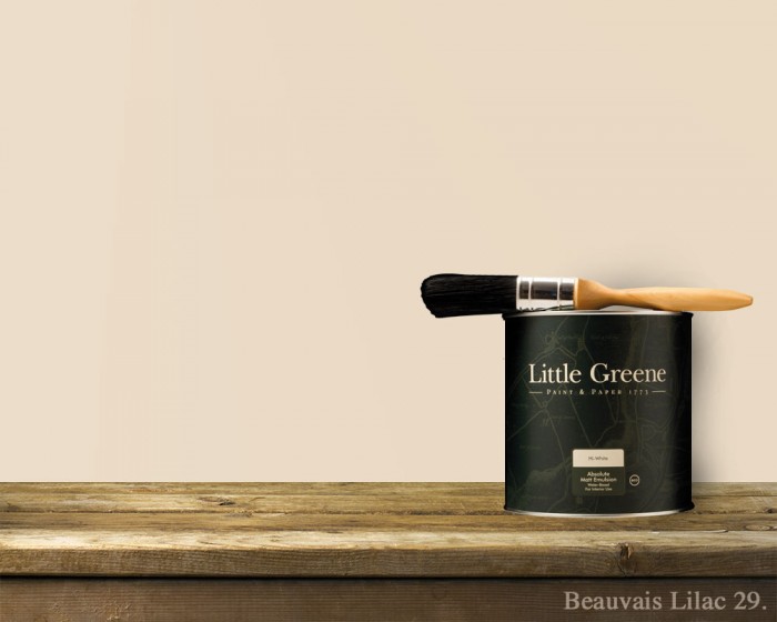 Englische Farbe von Little Greene Beauvais Lilac 29 - Hochwertige Farbe gestrichen an der Wand