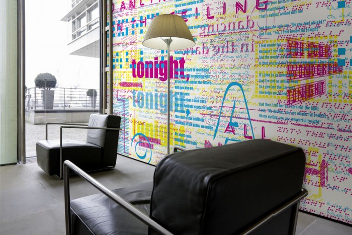 Designer-Fototapete Chamäleon-Effekt Schriften