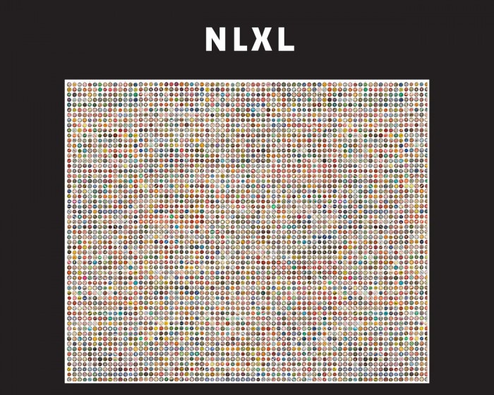 Flächenansicht der NLXL Tapete JEE-02 Crown Caps von Jeanine Eek Keizer.