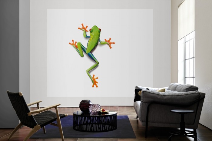 Die Fototapete Frosch Laubfrosch, Fotografie by Mark Laita als große Bildtapete im Wohnzimmer. Als Bildtapete ist die Fototapete Frosch Laubfrosch, Fotografie by Mark Laita ein besonderes Highlight auf Vliestapete.