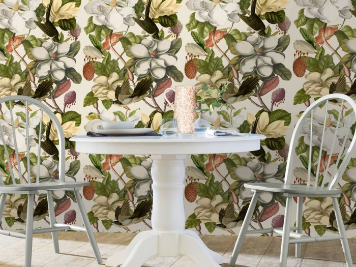 Raumansicht der Selected Walls Tapete Lafayette Magnolia Wallpaper Col. 01