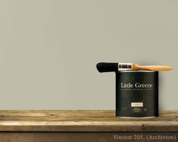 Englische Farbe von Little Greene Vincent 205 - Hochwertige Farbe gestrichen an der Wand