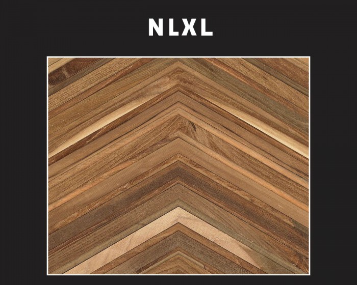 Detailansicht der NLXL Tapete TIM-06 Timber Strips von Piet Hein Eek.