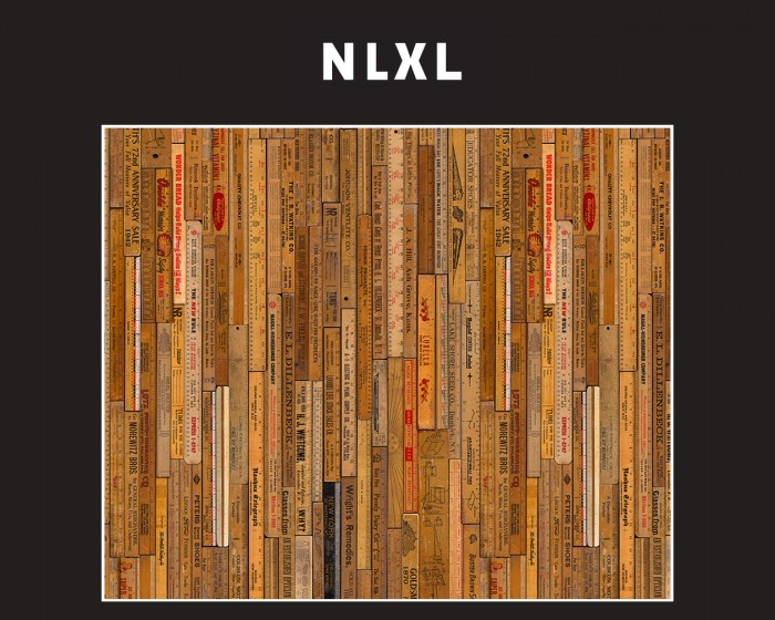 Flächenansicht der NLXL Tapete MRV-05 Printed Rulers von Mr & Mrs Vintage.