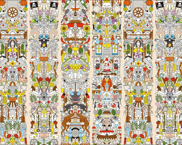 Flächenansicht der NLXL Tapete JOB-04 Archives von Studio Job.