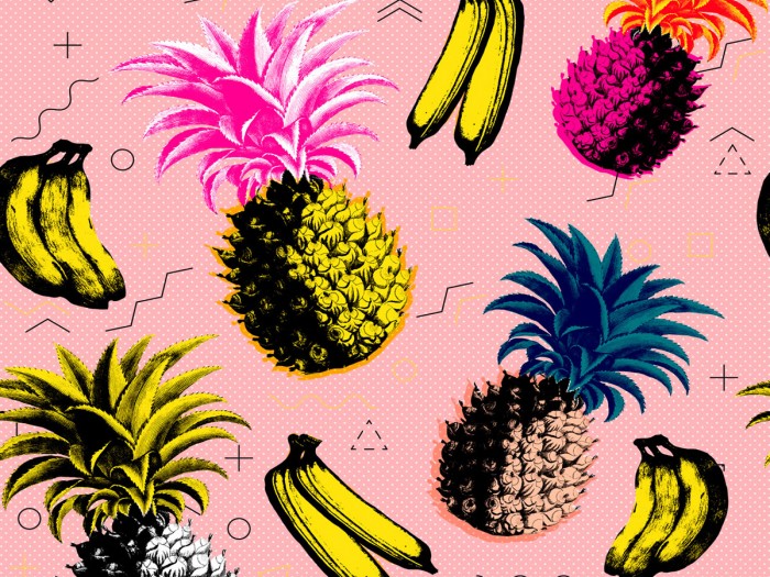 Detailansicht der Selected Walls Tapete Manhattan Fruits Wallpaper Col. 01